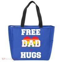 Free Dad Hugs With Rainbow Lgbtq+ Pride Heart Gift Tote Bag thumb 0
