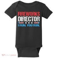 Fireworks Director I Run You Run Funny 4th Of July Baby Bodysuit thumb 0