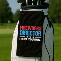 Fireworks Director I Run You Run Funny 4th Of July Golf Towel thumb 2