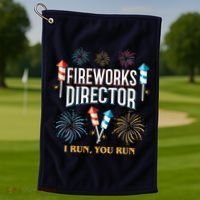 Fireworks Director I Run You Run Funny Golf Towel thumb 1