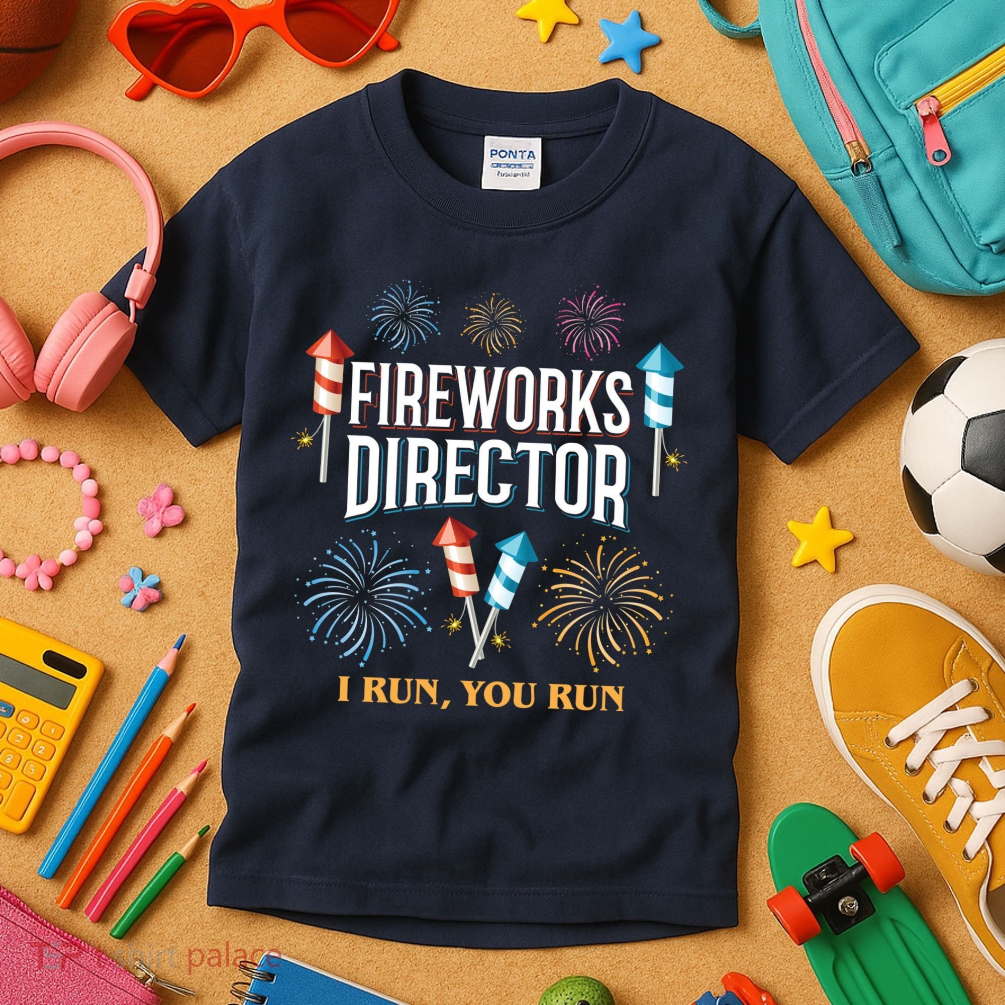 Fireworks Director I Run You Run Funny Kids T-Shirt