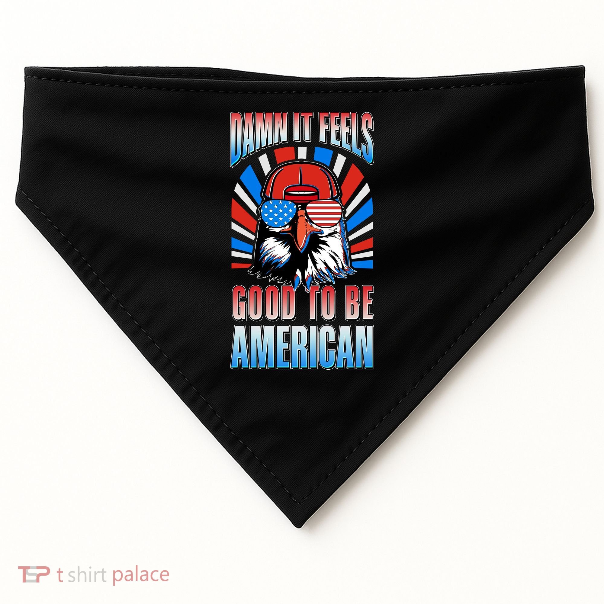 Funny Damn It Feels Good To Be American Eagle 4th Of July USA-Made Doggie Bandana