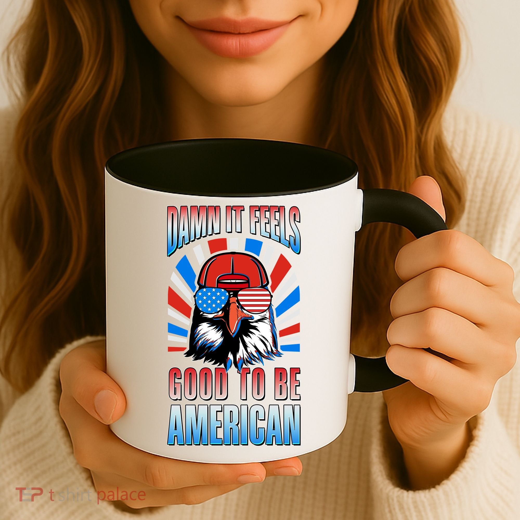 Funny Damn It Feels Good To Be American Eagle 4th Of July Coffee Mug