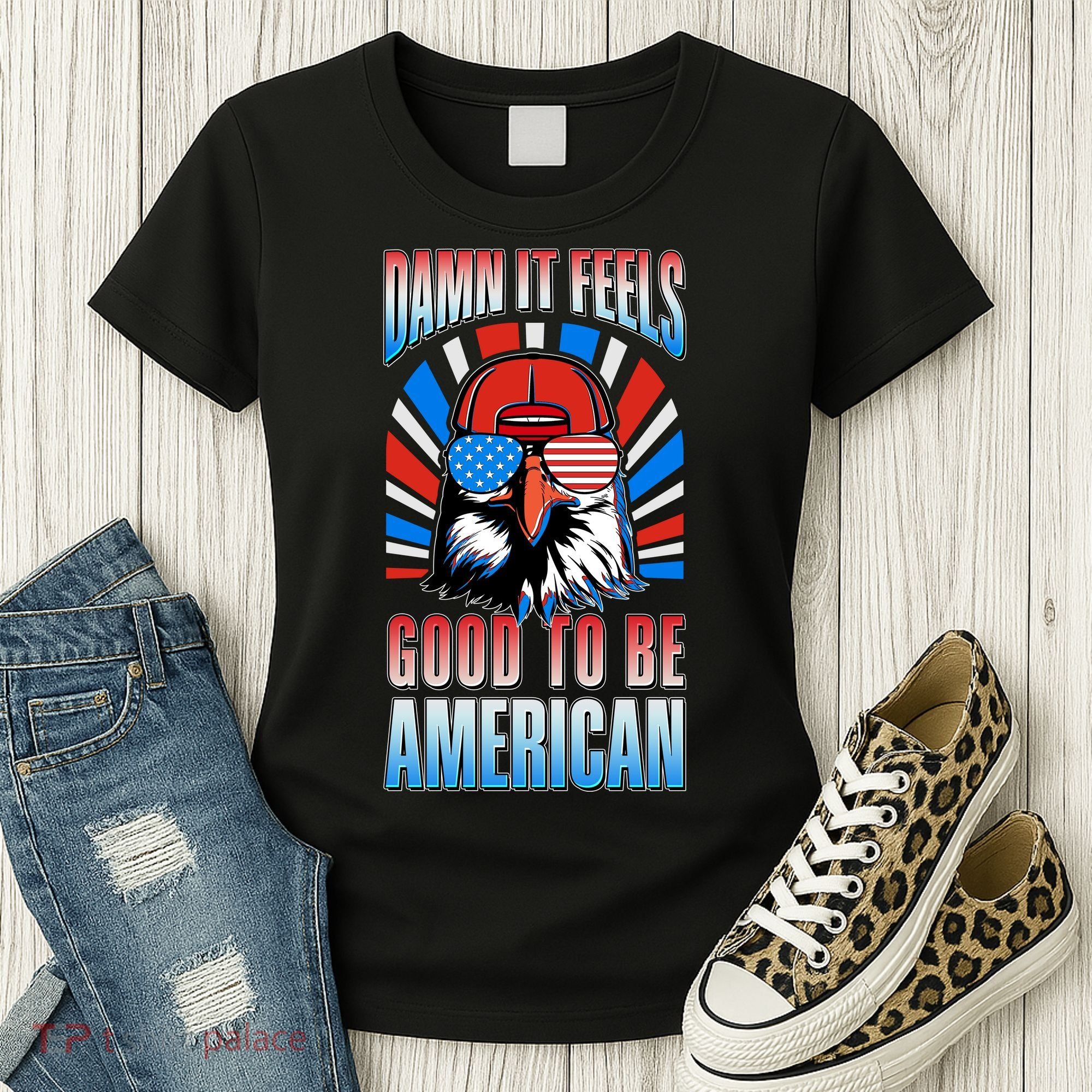 Funny Damn It Feels Good To Be American Eagle 4th Of July Women's T-Shirt