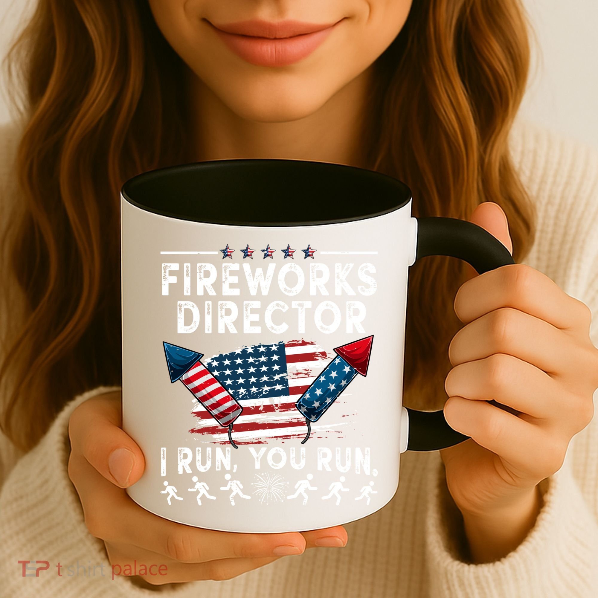 Fireworks Director I Run You Run Flag Funny 4th Of July Coffee Mug