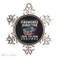 Fireworks Director I Run You Run Flag Funny 4th Of July Ornament thumb 0