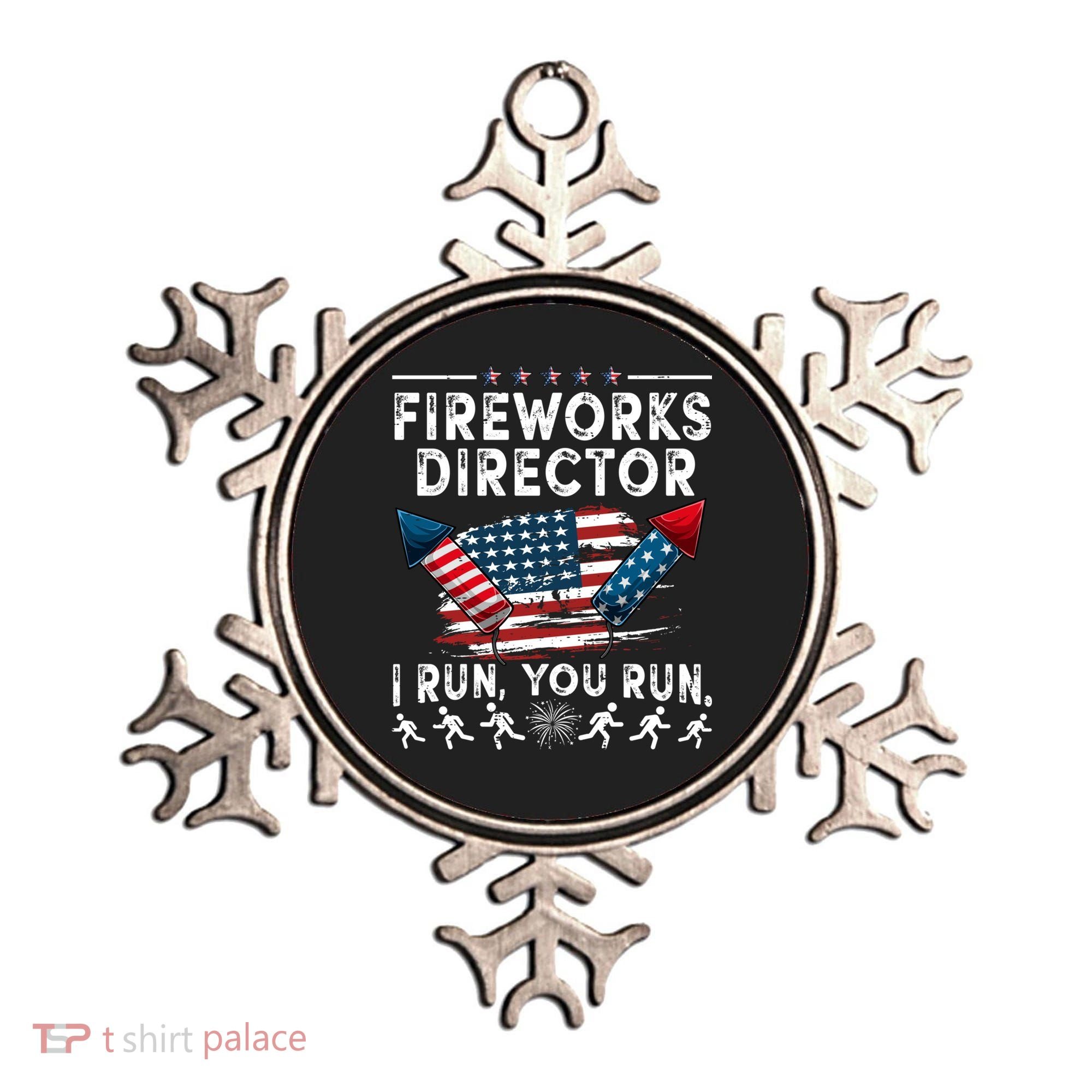 Fireworks Director I Run You Run Flag Funny 4th Of July Ornament