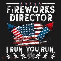 Fireworks Director I Run You Run Flag Funny 4th Of July Ornament thumb 1