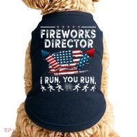 Fireworks Director I Run You Run Flag Funny 4th Of July Doggie Tank thumb 0