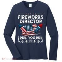 Fireworks Director I Run You Run Flag Funny 4th Of July Women's Long Sleeve Shirt thumb 0