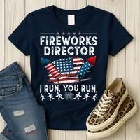 Fireworks Director I Run You Run Flag Funny 4th Of July Women's T-Shirt thumb 3