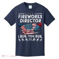 Fireworks Director I Run You Run Flag Funny 4th Of July Kids T-Shirt thumb 0