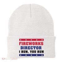 Fireworks Director I Run You Run | 4th Of July Beanie thumb 0