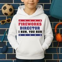 Fireworks Director I Run You Run | 4th Of July Kids Hoodie thumb 2