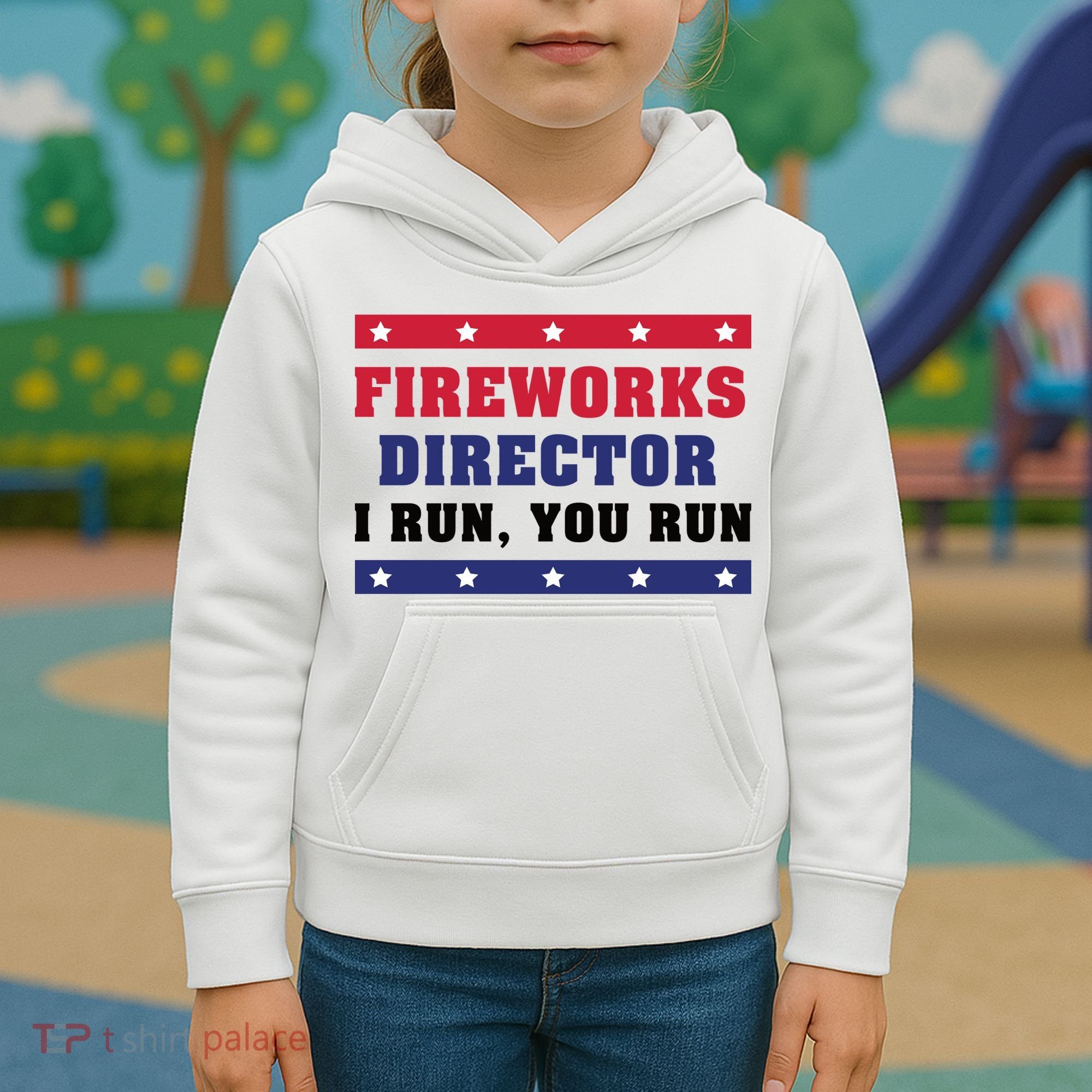 Fireworks Director I Run You Run | 4th Of July Kids Hoodie