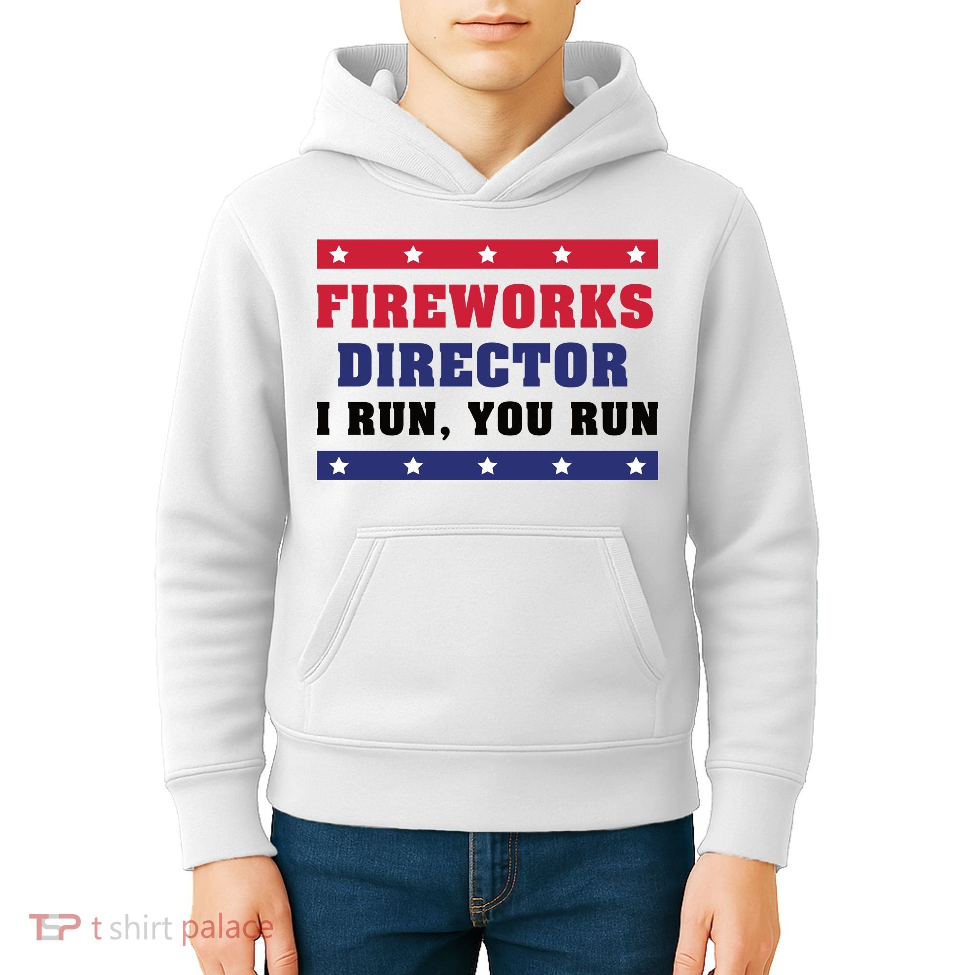 Fireworks Director I Run You Run | 4th Of July Kids Hoodie