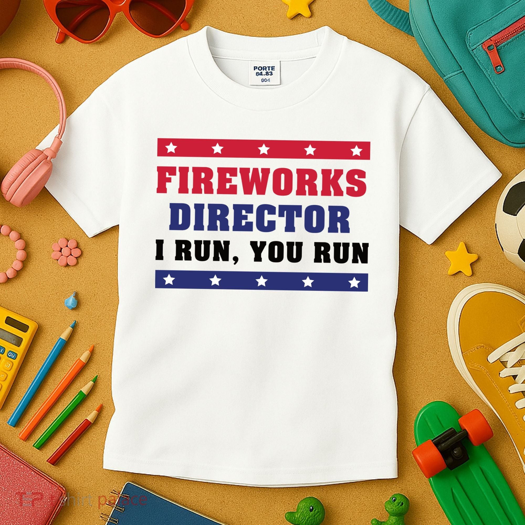 Fireworks Director I Run You Run | 4th Of July Kids T-Shirt