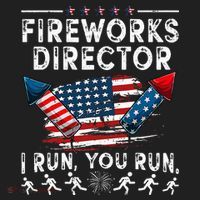 Fireworks Director I Run You Run Flag Funny 4th Of July Women's Sweatshirt thumb 2
