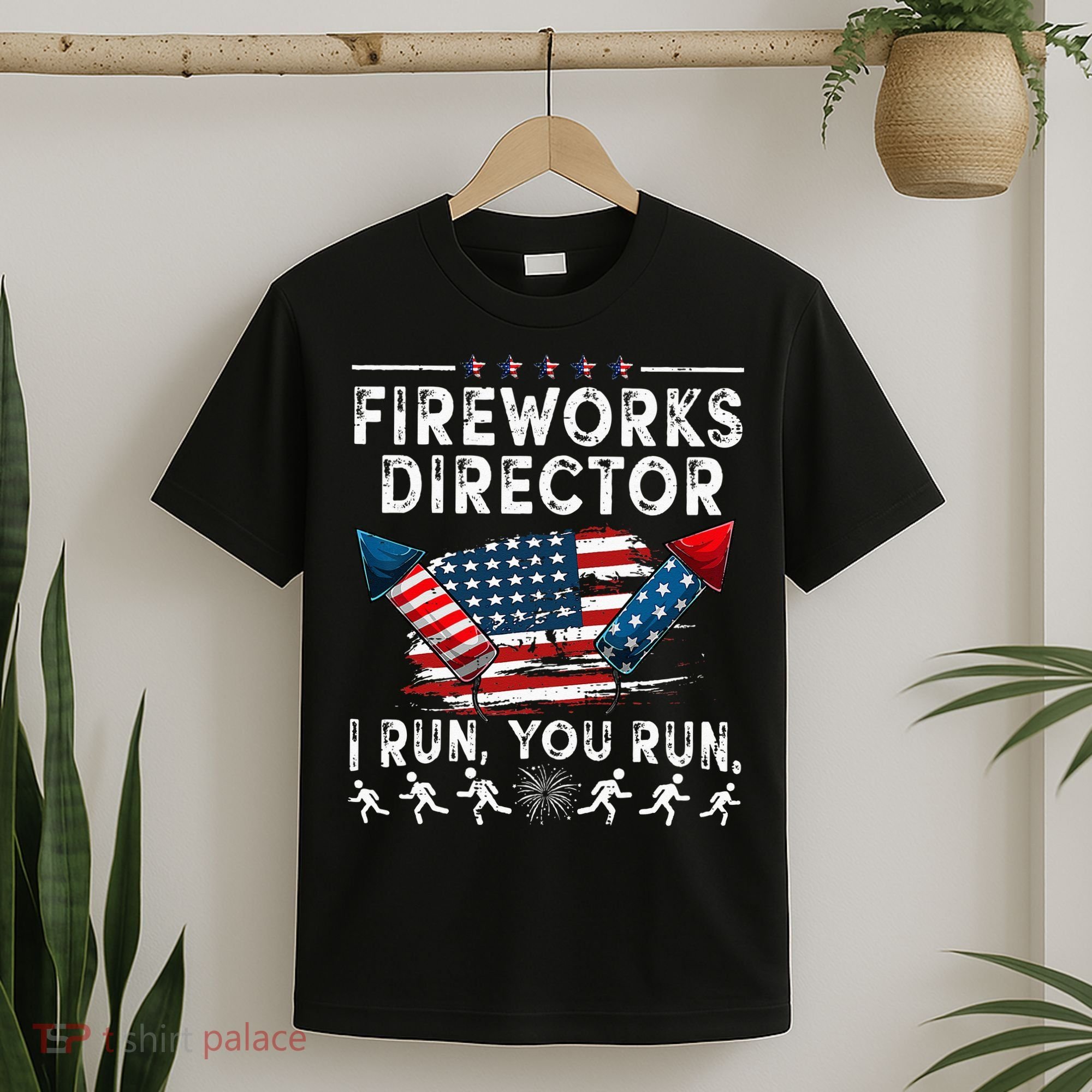 Fireworks Director I Run You Run Flag Funny 4th Of July T-Shirt