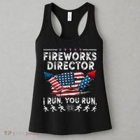 Fireworks Director I Run You Run Flag Funny 4th Of July Women's Tank Top thumb 3