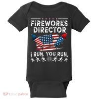 Fireworks Director I Run You Run Flag Funny 4th Of July Baby Bodysuit thumb 0