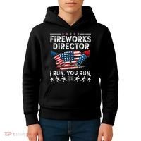 Fireworks Director I Run You Run Flag Funny 4th Of July Kids Hoodie thumb 4