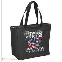 Fireworks Director I Run You Run Flag Funny 4th Of July Tote Bag thumb 2