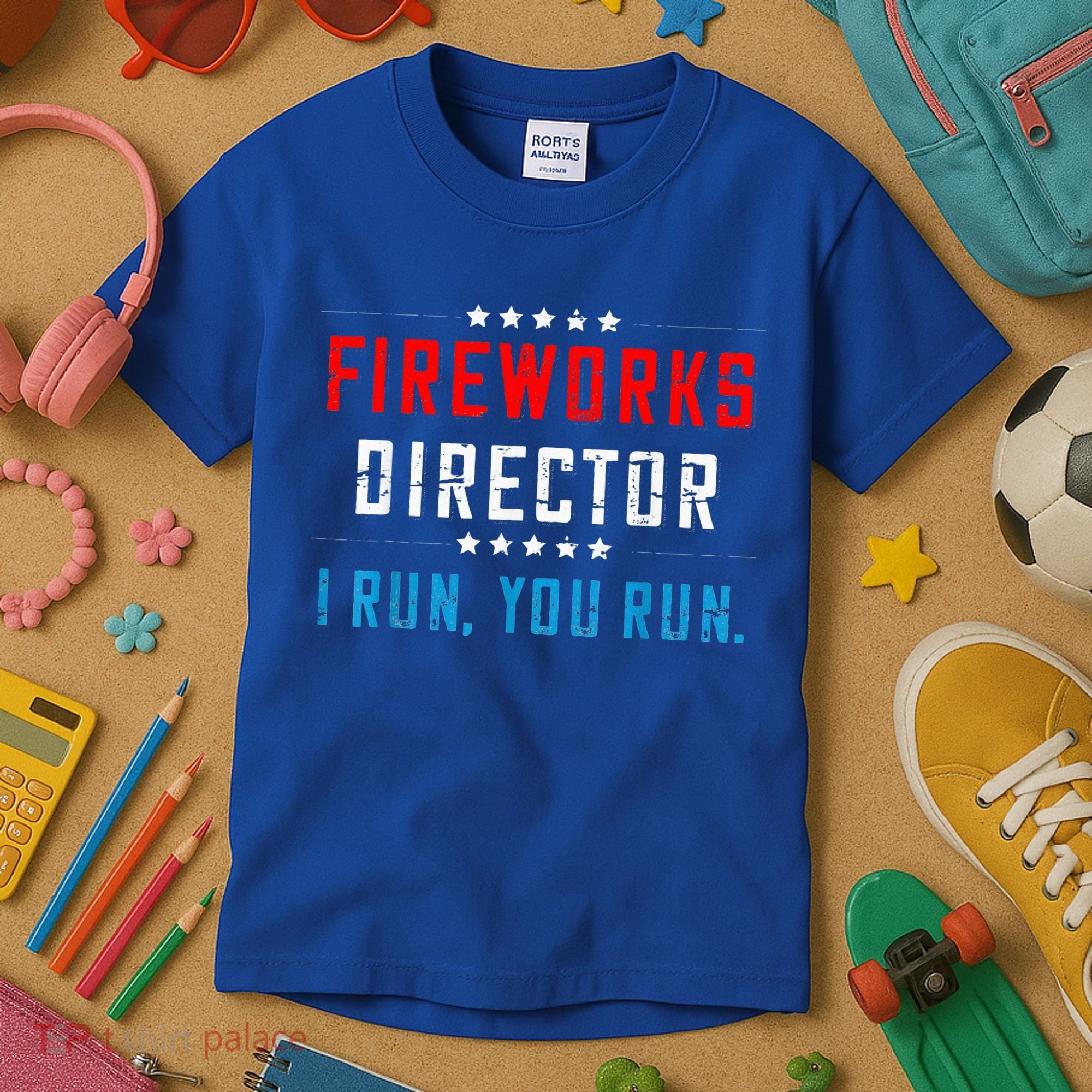 Fireworks Director If I Run You Run Kids T-Shirt