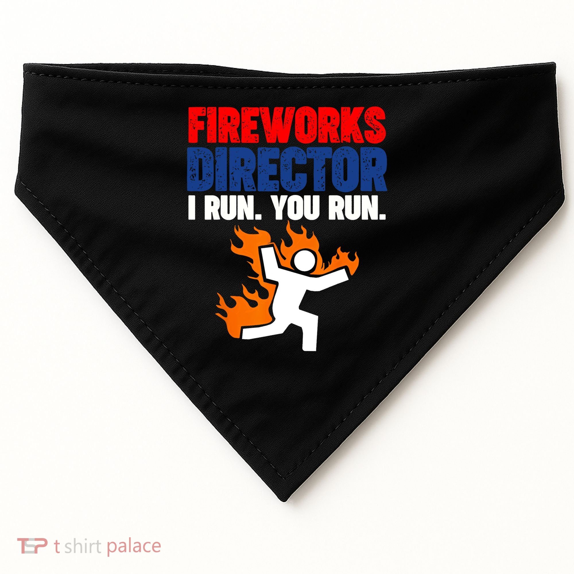 Fireworks Director I Run You Run USA-Made Doggie Bandana