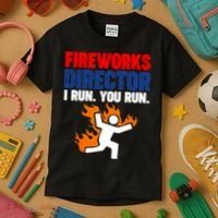 Fireworks Director I Run You Run Kids T-Shirt thumb 3