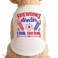 Fireworks Director I Run You Run 4th Of July Usa Doggie Tank thumb 0