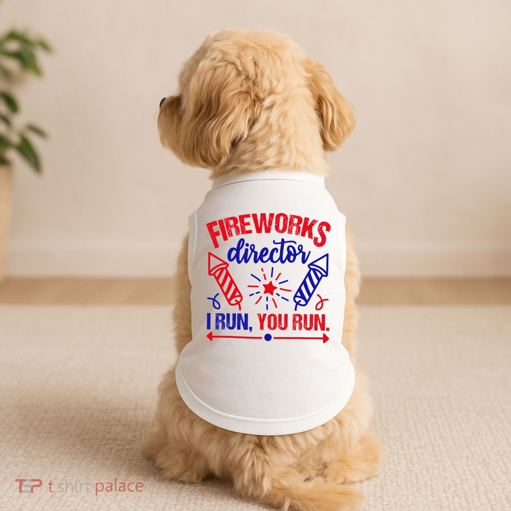 Fireworks Director I Run You Run 4th Of July Usa Doggie Tank