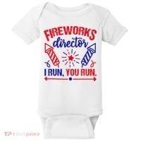 Fireworks Director I Run You Run 4th Of July Usa Baby Bodysuit thumb 0