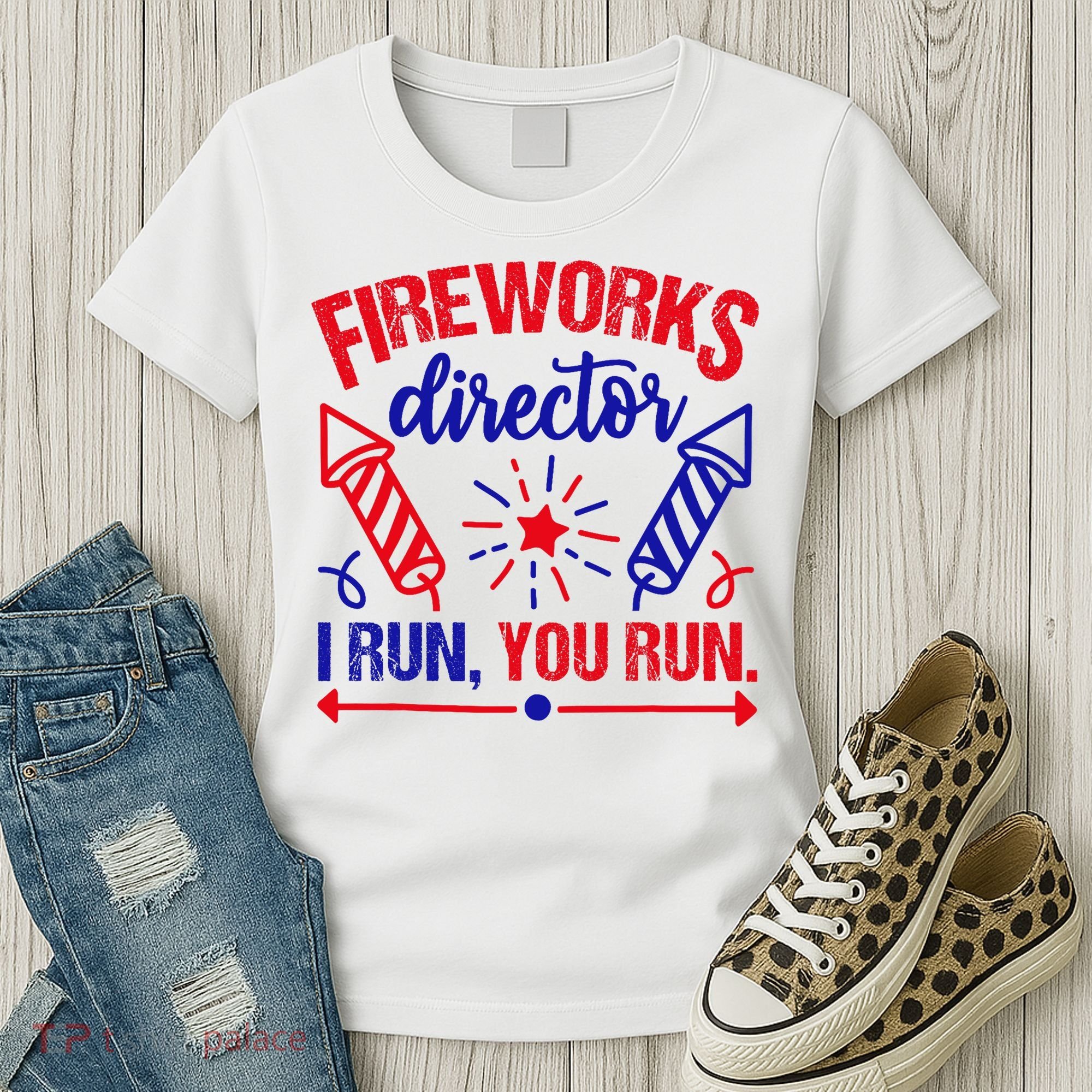 Fireworks Director I Run You Run 4th Of July Usa Women's T-Shirt