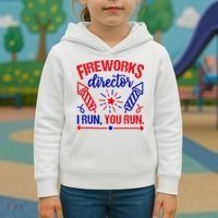 Fireworks Director I Run You Run 4th Of July Usa Kids Hoodie thumb 3