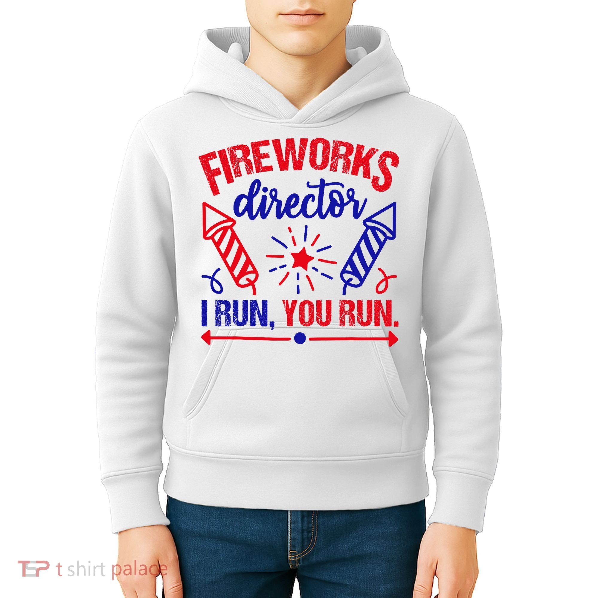 Fireworks Director I Run You Run 4th Of July Usa Kids Hoodie