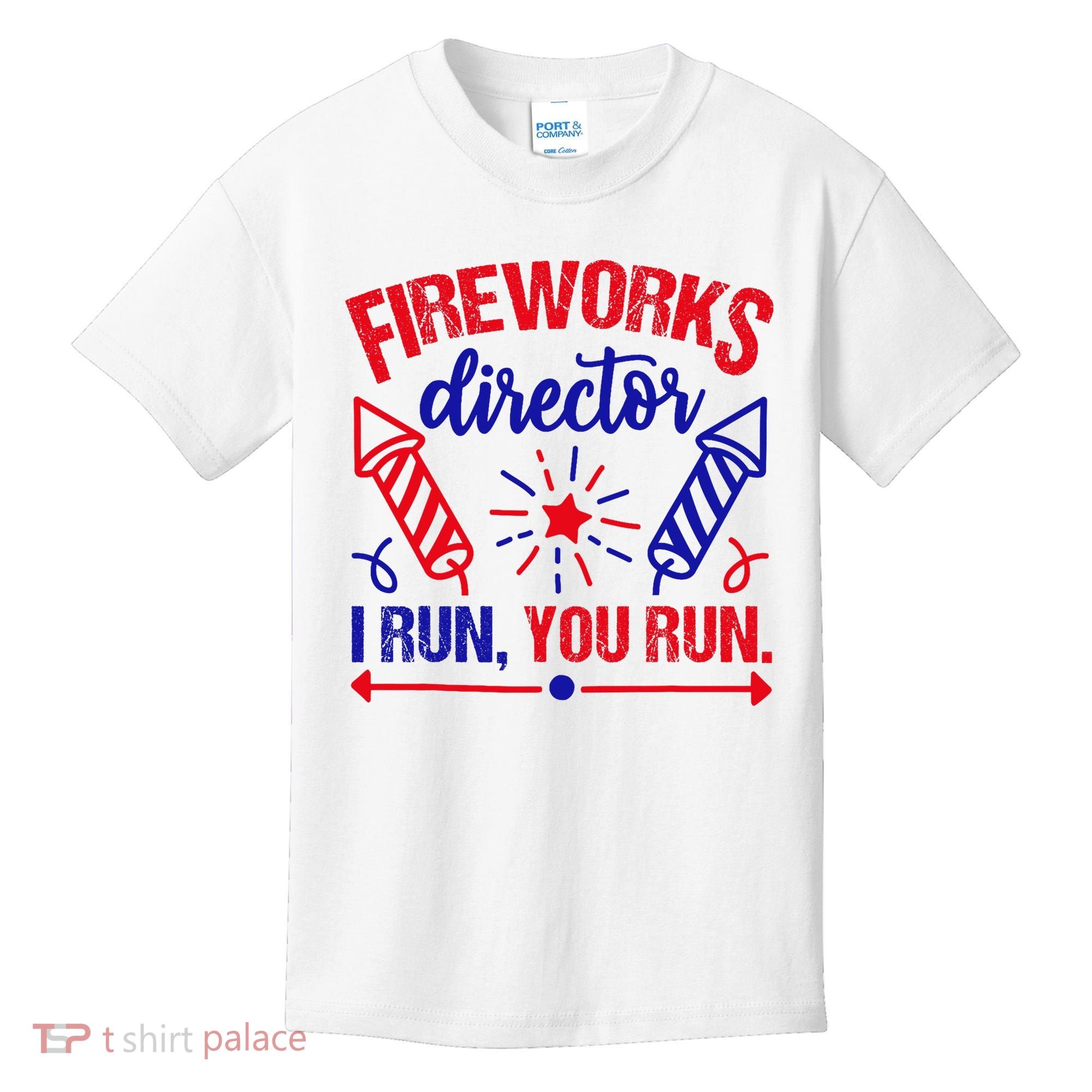 Fireworks Director I Run You Run 4th Of July Usa Kids T-Shirt