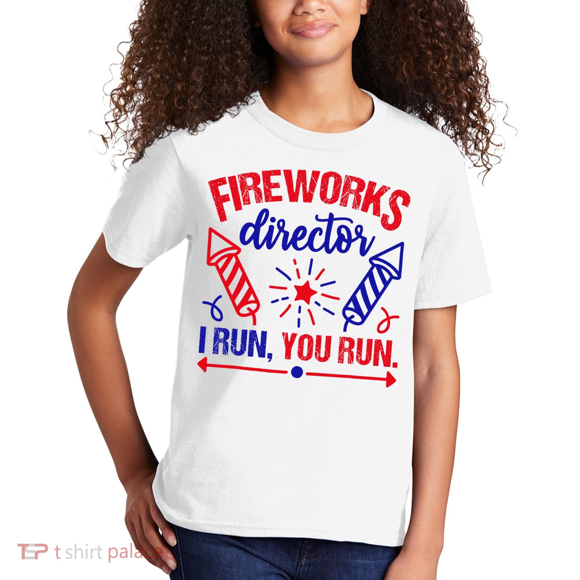 Fireworks Director I Run You Run 4th Of July Usa Kids T-Shirt
