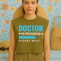 Funny Doctor In Progress Medical Students Garment-Dyed Women's Muscle Tee thumb 4