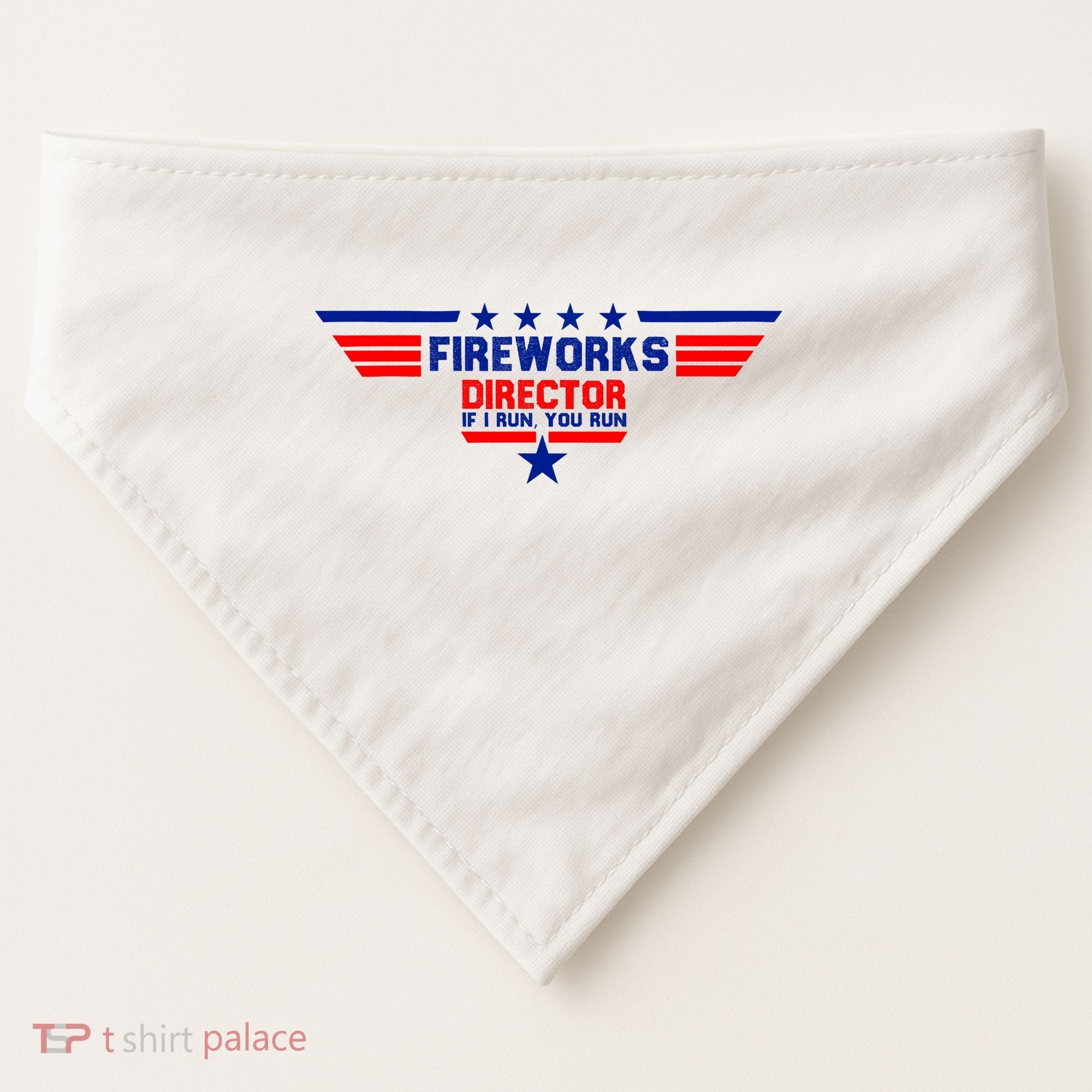 Fireworks Director If I Run You Run USA-Made Doggie Bandana
