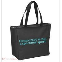 Funny Democracy Is Not A Spectator Sport Tote Bag thumb 2