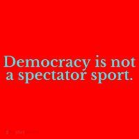 Funny Democracy Is Not A Spectator Sport Santa Hat thumb 1