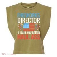Fireworks Director If I Run You Better Haul Ass 4th Of July Cute Gift Garment-Dyed Women's Muscle Tee thumb 0