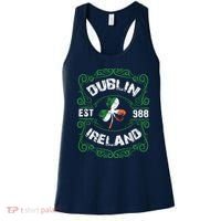 Funny Dublin Ireland Saint Patricks Day Green Shamrock Gifts Women's Tank Top thumb 0