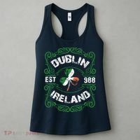 Funny Dublin Ireland Saint Patricks Day Green Shamrock Gifts Women's Tank Top thumb 3