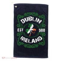 Funny Dublin Ireland Saint Patricks Day Green Shamrock Gifts Golf Towel thumb 0