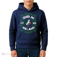 Funny Dublin Ireland Saint Patricks Day Green Shamrock Gifts Kids Hoodie thumb 4