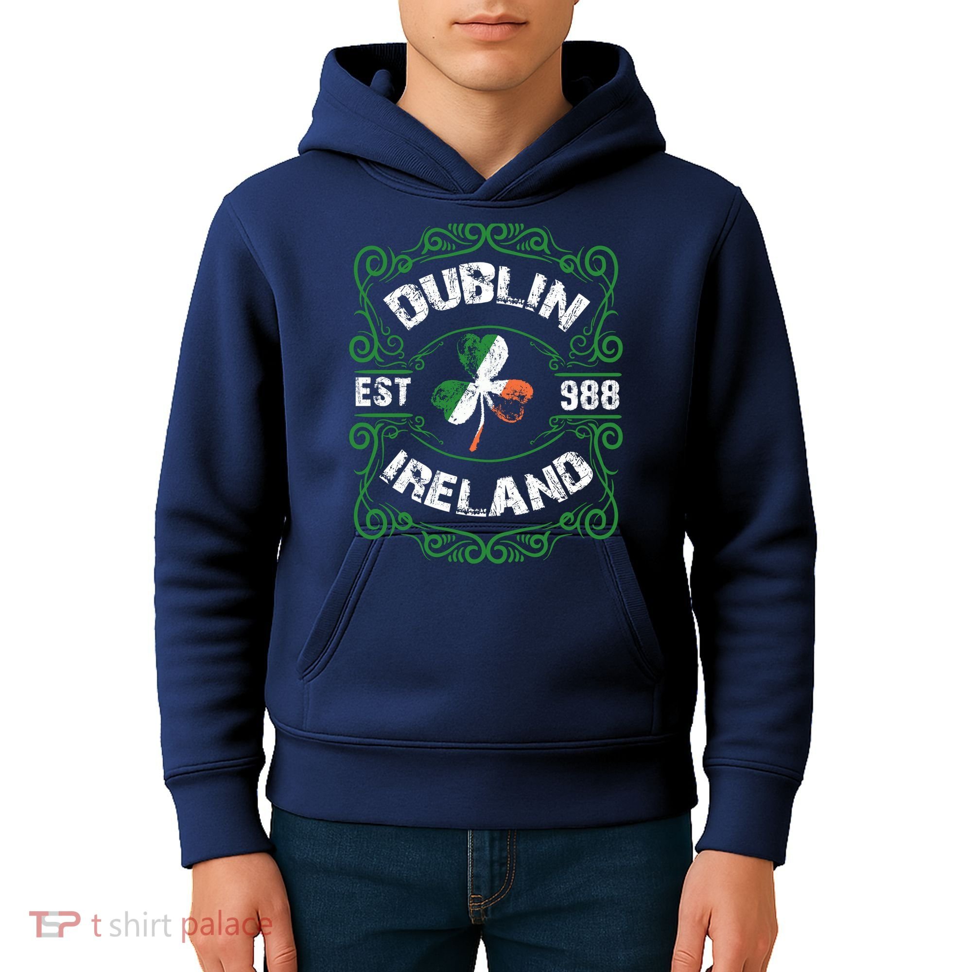 Funny Dublin Ireland Saint Patricks Day Green Shamrock Gifts Kids Hoodie