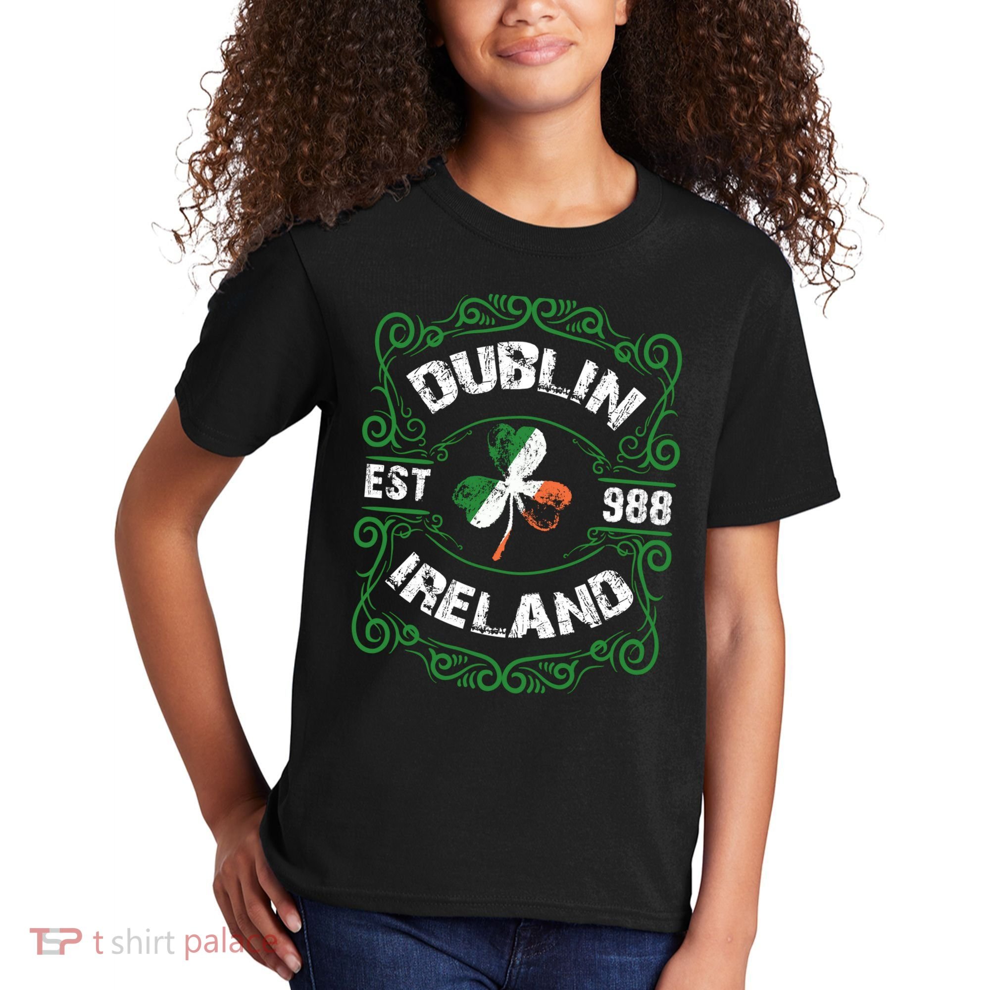 Funny Dublin Ireland Saint Patricks Day Green Shamrock Gifts Kids T-Shirt