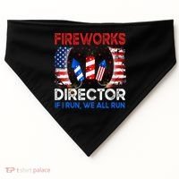 Fireworks Director If I Run You Run US 4th of July USA-Made Doggie Bandana thumb 0